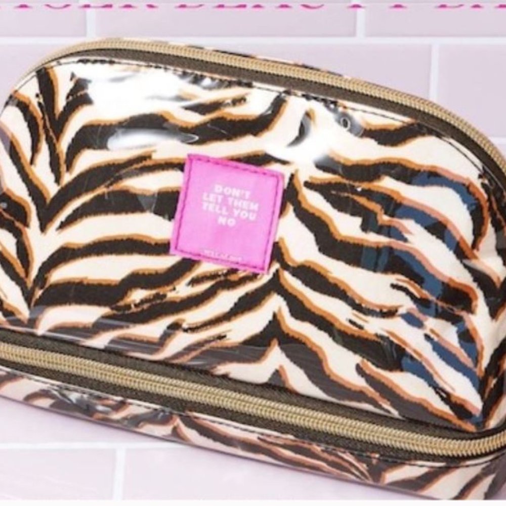 Stella & Dot Crush It Beauty Bag Tiger Stripes